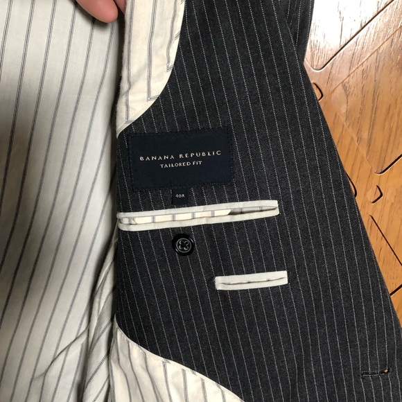 Men’s Blazer - Charcoal/pinstripe, Cotton, 2button - Picture 2 of 3